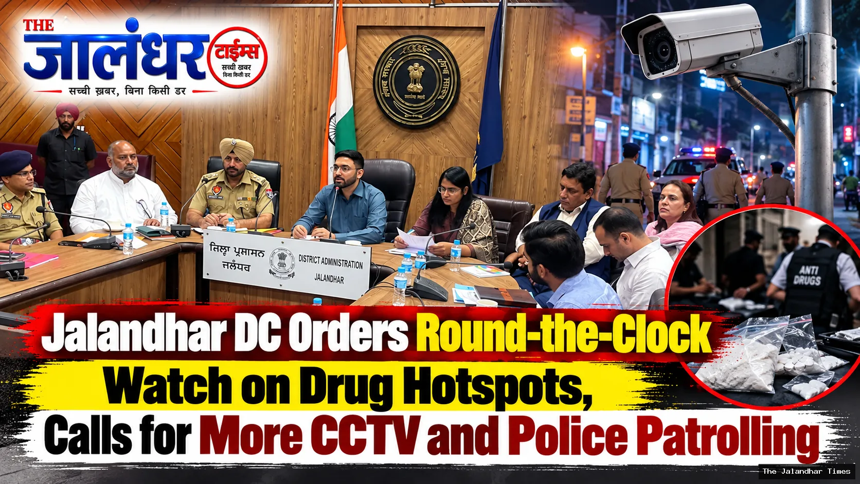 Jalandhar DC Orders Round-the-Clock Watch on Drug Hotspots, Calls for More CCTV and Police Patrolling