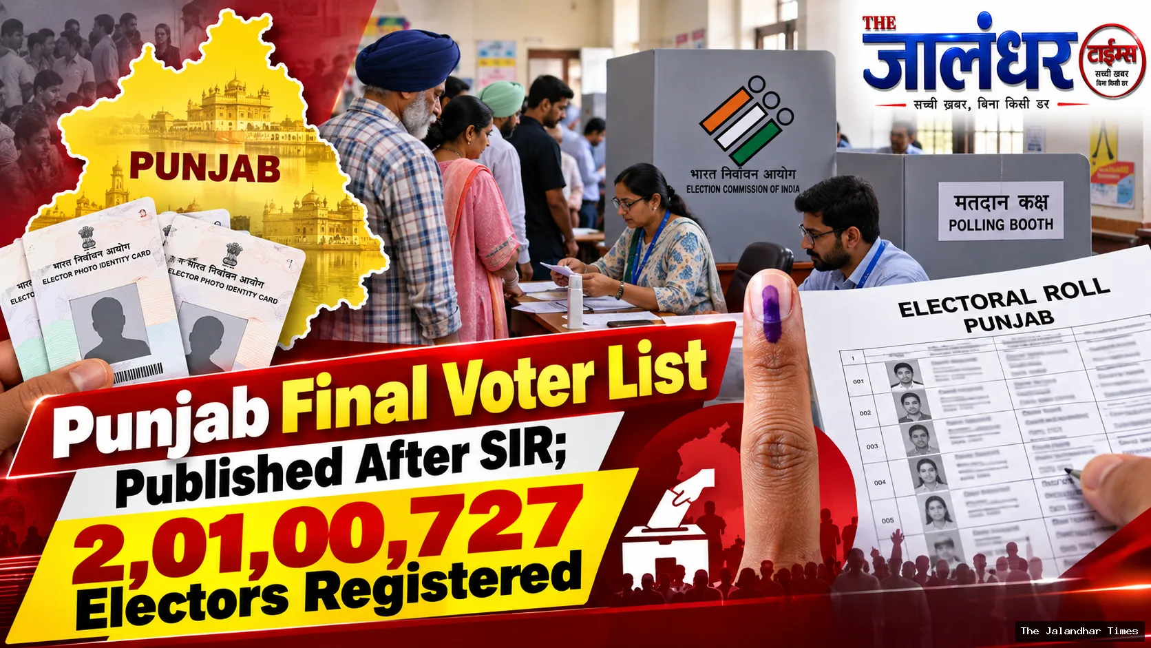 Punjab final electoral roll published after SIR 2026 with 2,01,00,727 registered electors