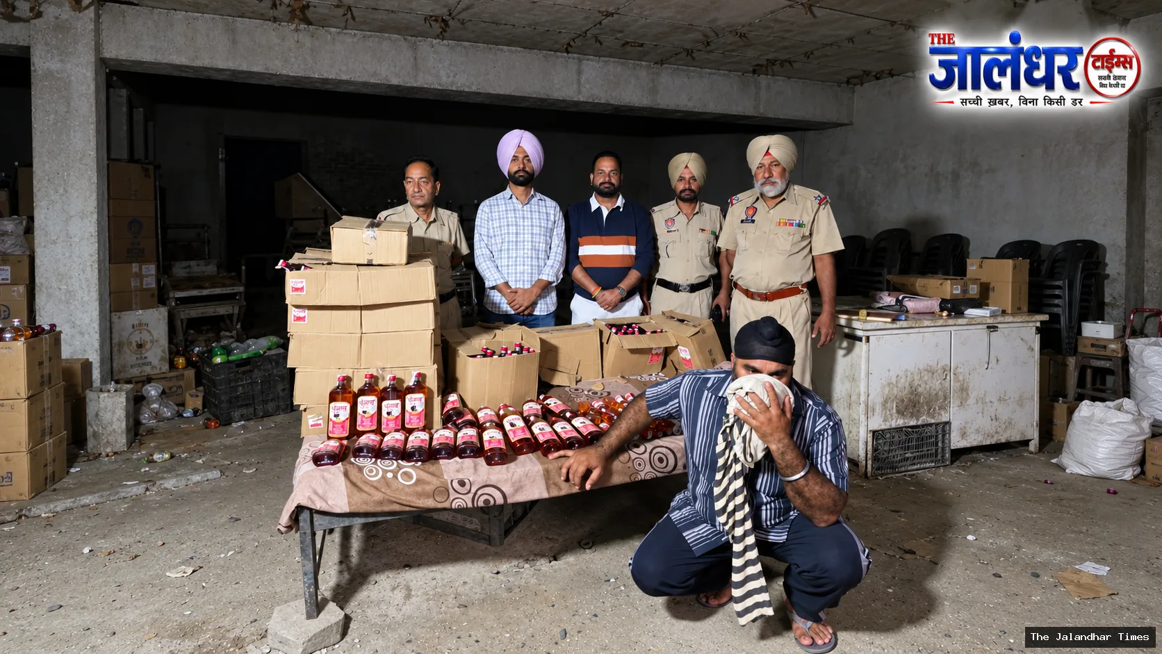 Jalandhar Police and Excise Department action in Basti Bawa Khel over alleged illegal liquor storage