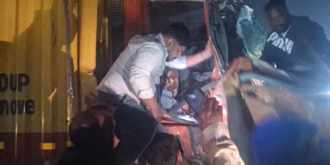 Jalandhar-Pathankot Highway road accident, two seriously injured, emergency medical care