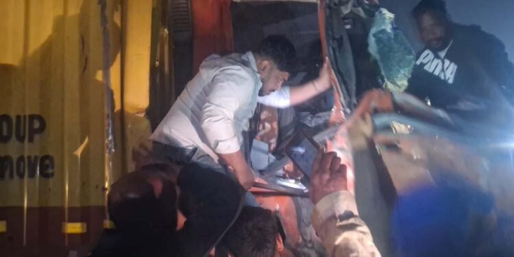 Jalandhar-Pathankot Highway road accident, two seriously injured, emergency medical care