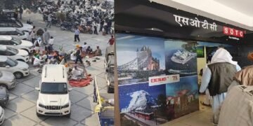 Jalandhar travel agent fraud protest outside Japnoor Travel office